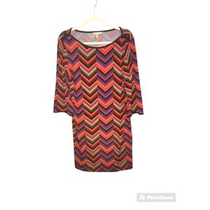 Banana Republic Women's Stretch‎ Geometric Colorblock Dress Sz Large Stretch